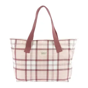 Borsa Barbour Printed Shopper Tartan Rosa / Bianco