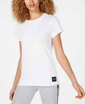 Calvin Klein Performance Women's Crew-Neck Logo T-Shirt, White, XL