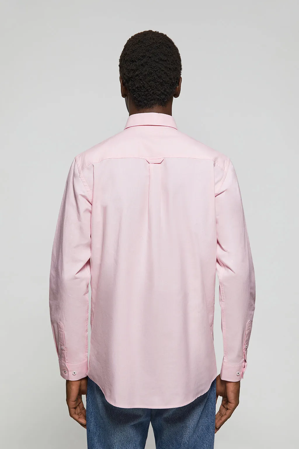 Camisa Oxford rosa con logo Rigby Go