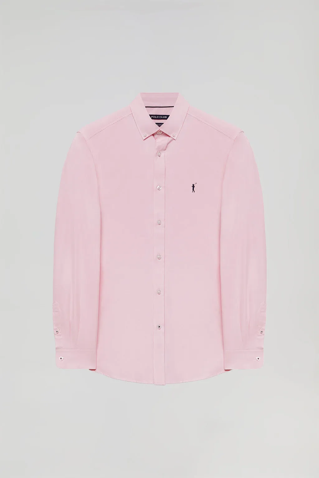 Camisa Oxford rosa con logo Rigby Go