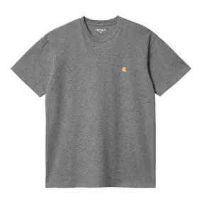 Carhartt WIP Chase T-Shirt - Dark Grey Heather/Gold