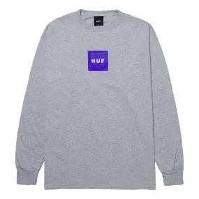 HUF ESSENTIALS BOX LOGO L/S TEE-GREY