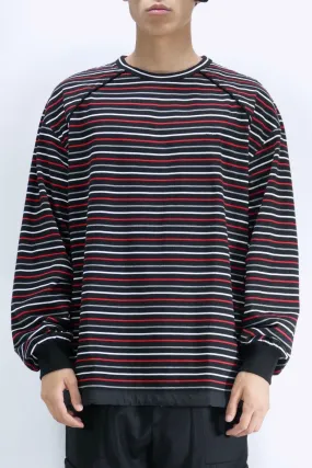 Juun.J Striped L/S Tee - Black