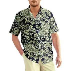 Persia  Paisley Pattern Printing Shirts Men Spiritual Totem Graphic Shirts Clothes