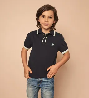 Polo Contraste Azul Navy Para Niño Ref. 230031223