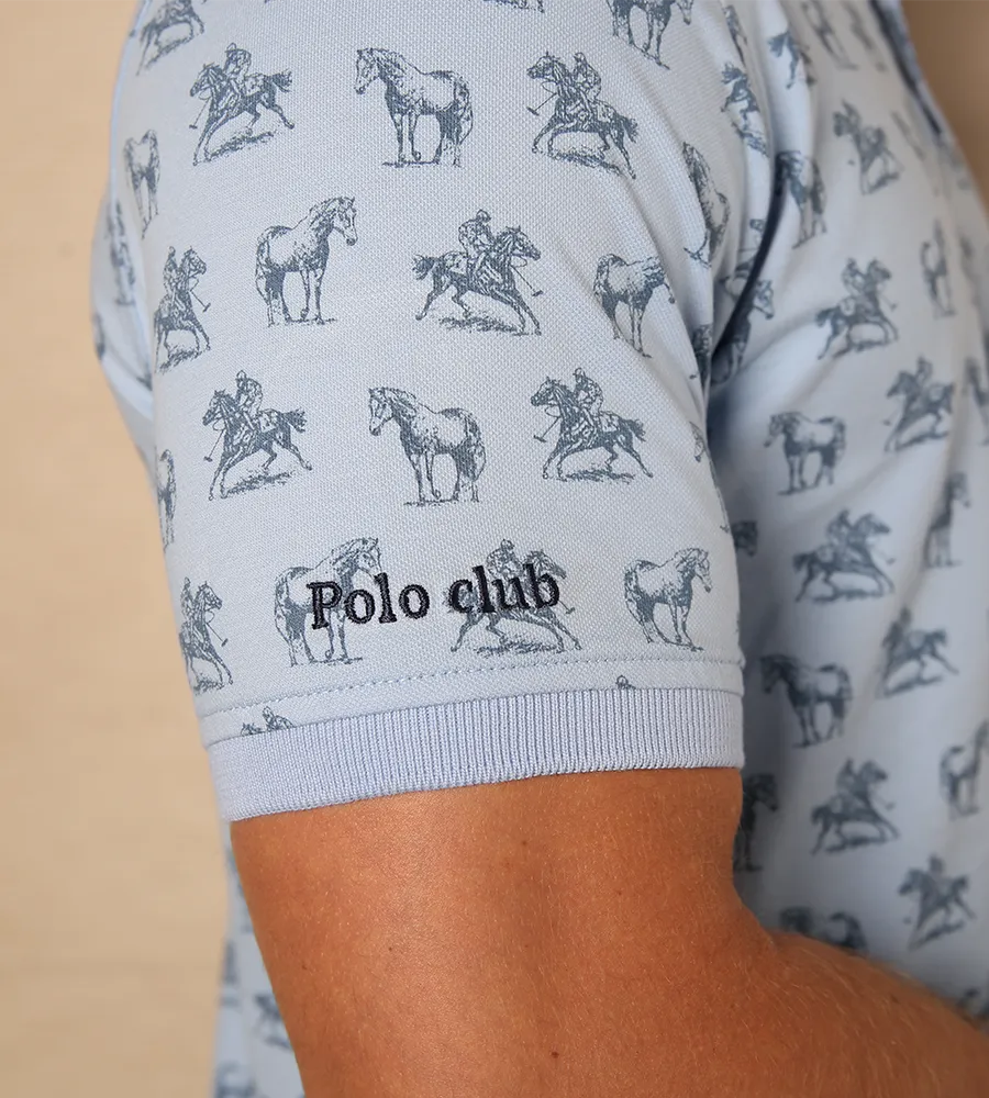 Polo Estampada Azul Celeste Ref. 131010424