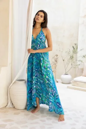 SOPHIA ALEXIA TURQUOISE GLOW MAXI IBIZA DRESS