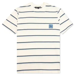 Striper Pocket Logo T-Shirt - Dusty Blue