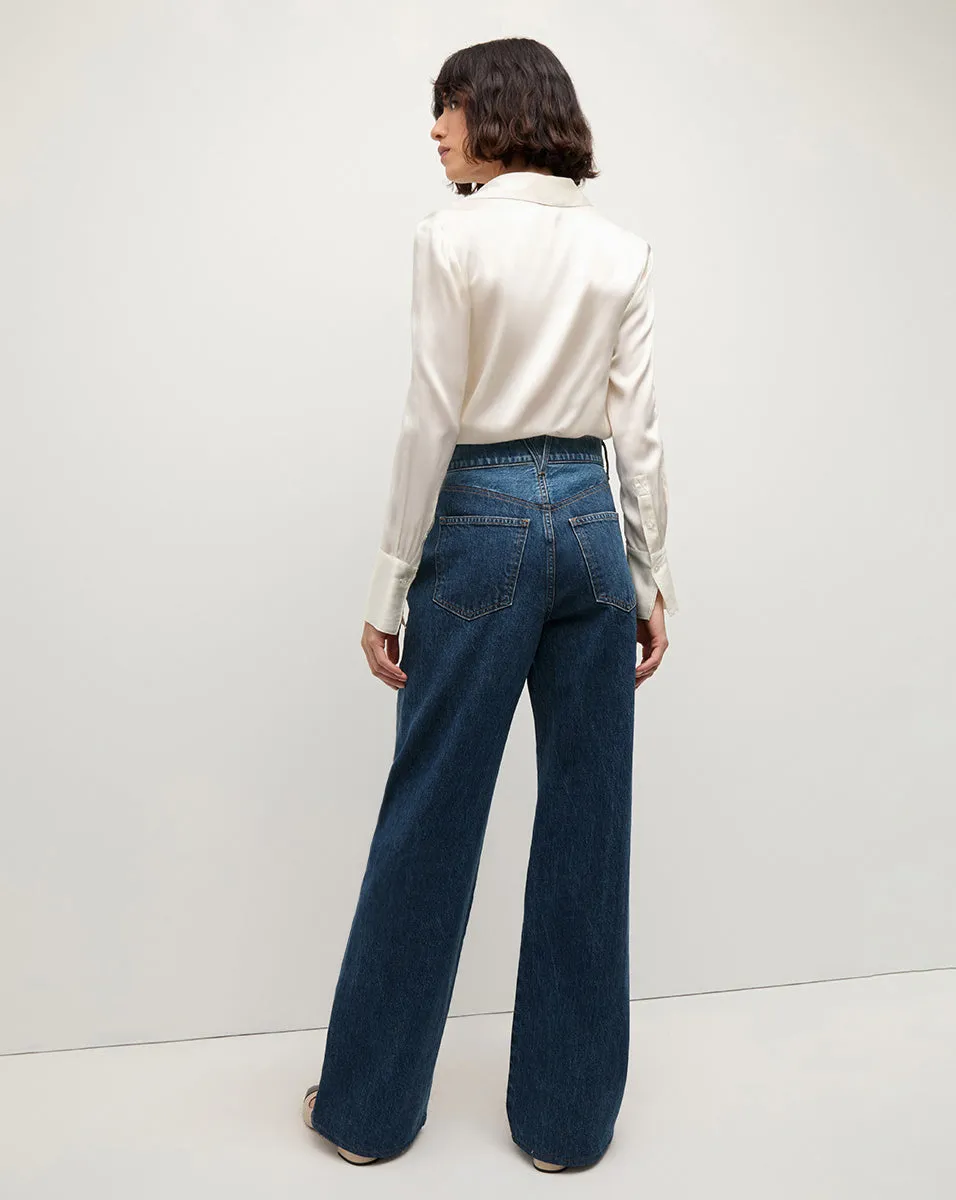 Taylor Two-Tone Wide-Leg Jean